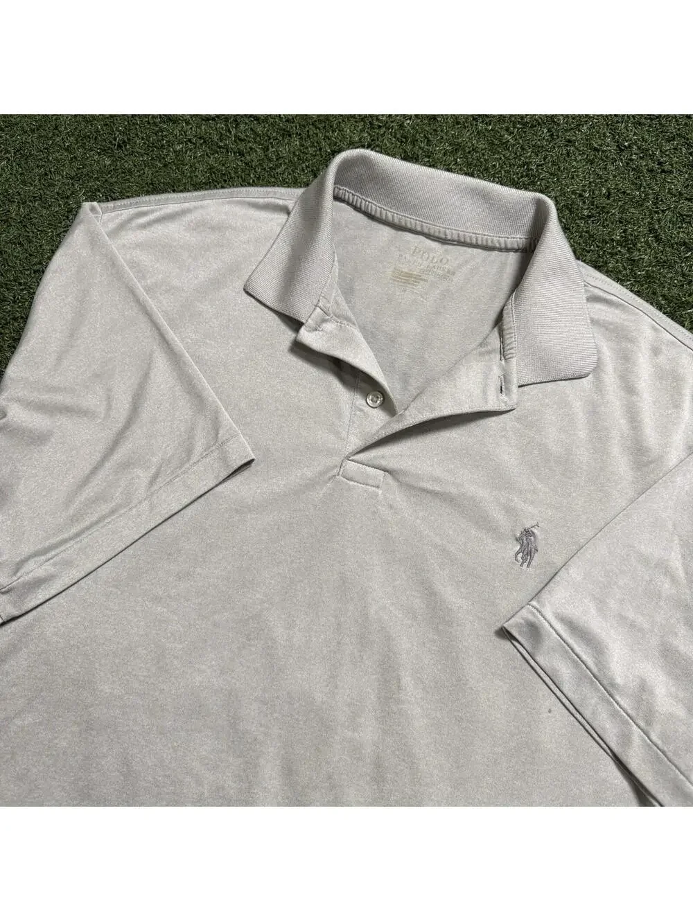 Polo Ralph Lauren Performance Polo Shirt Gray Pony Golf Mens XL Strength Preppy